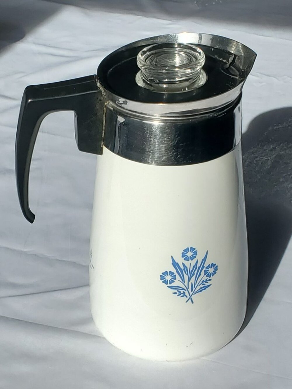 Corning Ware Blue Cornflower 9 cup coffee pot/lid Excellent appearance **READ